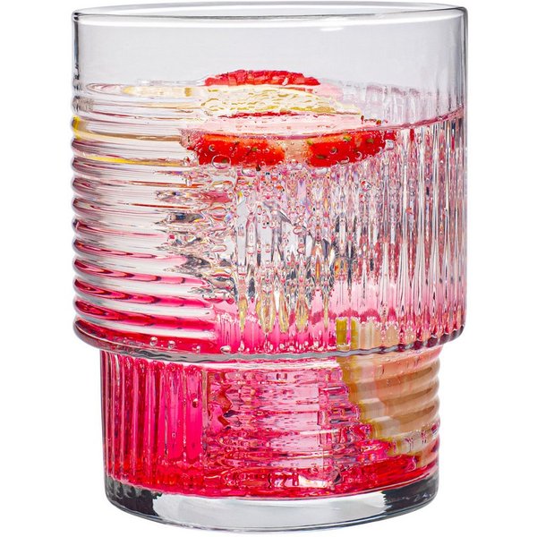 KONZEPT Gläser-Set Trinkgläser Set 320 ml Geriffelte, 6-tlg., 6 Stück, ideal für Cocktails Wasser, Softdrinks