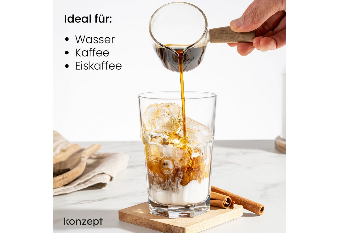 KONZEPT Gläser-Set Wassergläser Set 320ml Transparent - Trinkgläser, 12-tlg., Set Gläser für Wasser, Saft und Cocktails – Bild 2 von 5