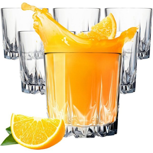 KONZEPT Gläser-Set Wassergläser Trinkgläser Set, Widerstandsfähiges Glas, 6-tlg., 6/12Set, 300ml, für Saft, Wasser, Cocktails, Gin Tonic, kalte Getränke