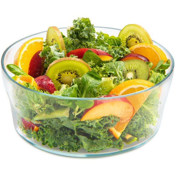KONZEPT Salatschüssel aus Glas, 1,7 L, Glasschale ideal für Salat, (Obst, Snack, Mussli, Süßigkeiten, 1-tlg), Spülmaschinenfest, 19 cm Durchmesser