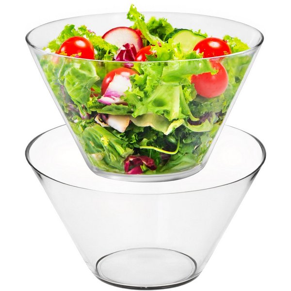 KONZEPT Salatschüssel Salatschüssel aus Glas, Glasschüssel für Salate, (2-tlg), Verfügbare Varianten: 3180 ml und 830 ml.