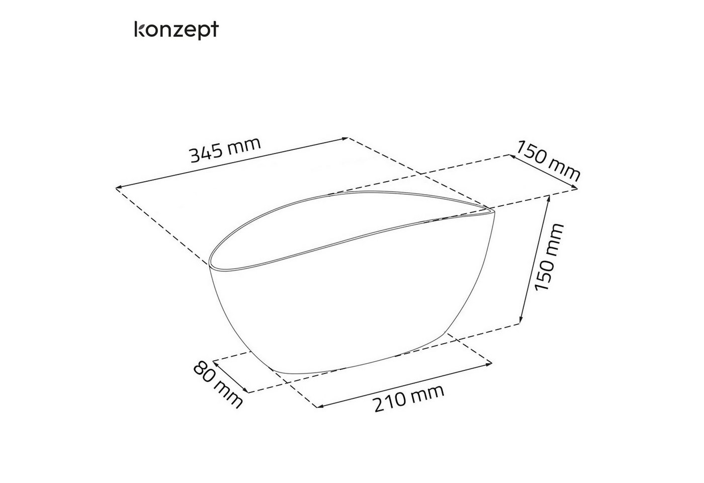 KONZEPT Übertopf für Orchideen, mit elegantem Design, Ovale Form, für schmale Fensterbänke und 2 Töpfe bis Ø 12 cm – Bild 3 von 5
