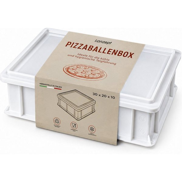 KONZEPT Vorratsdose Pizzateig Box mit Deckel, Ideal Für Teigruhe & Gärung, Einfach Zu Reinigen