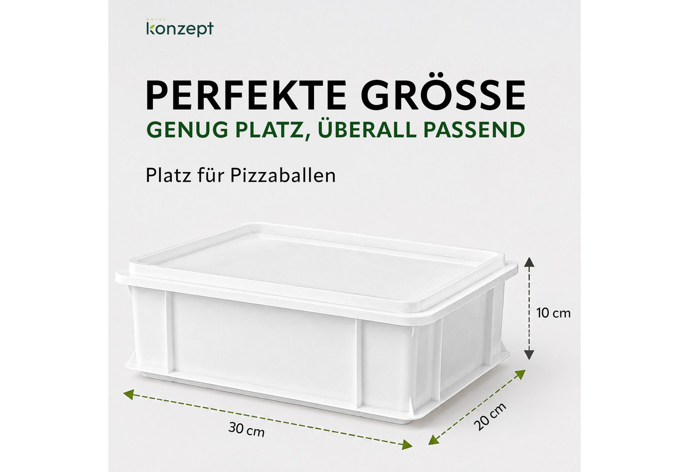 KONZEPT Vorratsdose Pizzateig Box mit Deckel, Ideal Für Teigruhe & Gärung, Einfach Zu Reinigen – Bild 3 von 5