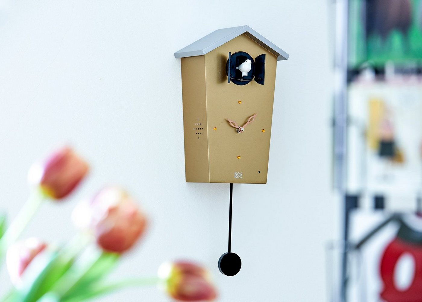 KOOKOO Pendelwanduhr BirdHouse, die moderne Kuckucksuhr – Bild 5 von 5