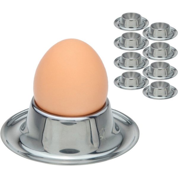 Koopman Eierbecher Edelstahl Rund 8er Set, (Set, 8-tlg., 8 Eierbecher), Set, Flach, Ø8cm, Lebensmittelecht, Spülmaschinengeeignet