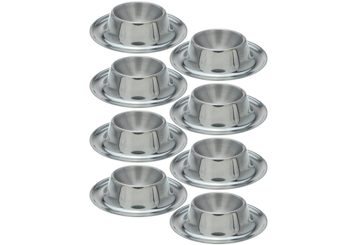 Koopman Eierbecher Edelstahl Rund 8er Set, (Set, 8-tlg., 8 Eierbecher), Set, Flach, Ø8cm, Lebensmittelecht, Spülmaschinengeeignet – Bild 3 von 4