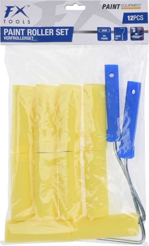 Koopman Farbroller Maler Lackierer 12 Teile Set Rollen Handwerker Gelb (Set, 12-St., Packung), 12tlg Set, 10 Rollen, 2 Farbroller, auch für Lacke, Schwammwalze – Bild 2 von 5