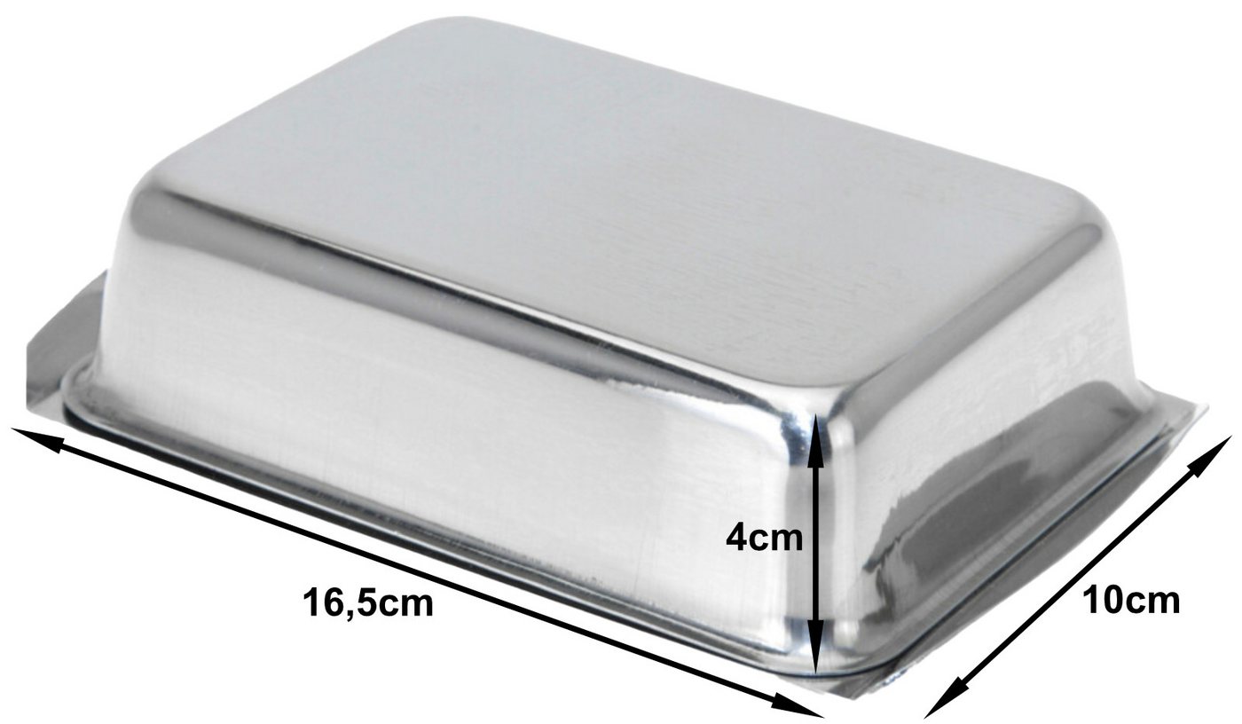 Koopman Frühstücks-Set Butterdose Eierbecher Butterbehälter Eier Butter Set Edelstahl 7tlg (7-tlg), 7-teilig, Dose mit Deckel, Edelstahl, stapelbar, Ø 8cm – Bild 4 von 5