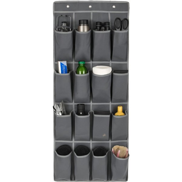 Koopman Hängeregal STOFF 16 Fächer Leicht Metallösen 110x45cm, Stück 1-tlg., 16 Fächer, Fächer 23x10x8cm (HxBxT), STOFF, Inkl. 3 Metallhaken