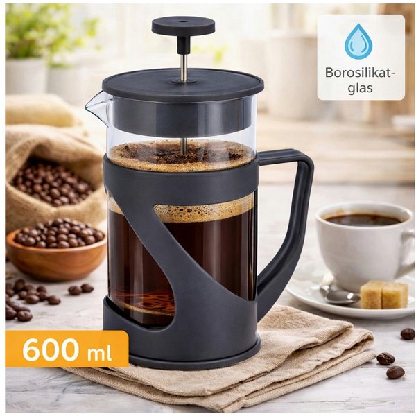 Koopman Kaffeebereiter, Glas, handlich, Kunststoff, Ziehkaffee, Kaffee