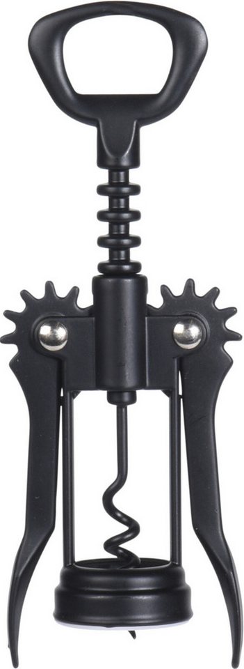 Koopman Korkenzieher Schwarz 16,5 cm Metall, (Stück, 1 tlg., Packung), Metall, Inkl. Flaschenoffner, Schwarz, 16,5x6x4cm – Bild 3 von 5