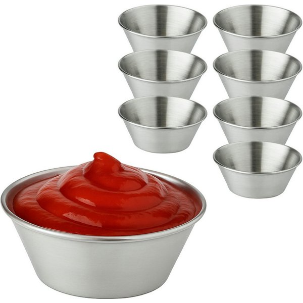 Koopman Servierschale Dipschale Soßenschale Edelstahl Schale 6x2,5cm 8er Set, Edelstahl, (Set, 8-tlg), 8tlg, Spülmaschinengeeignet, Rostfrei, für Saucen / Dips,