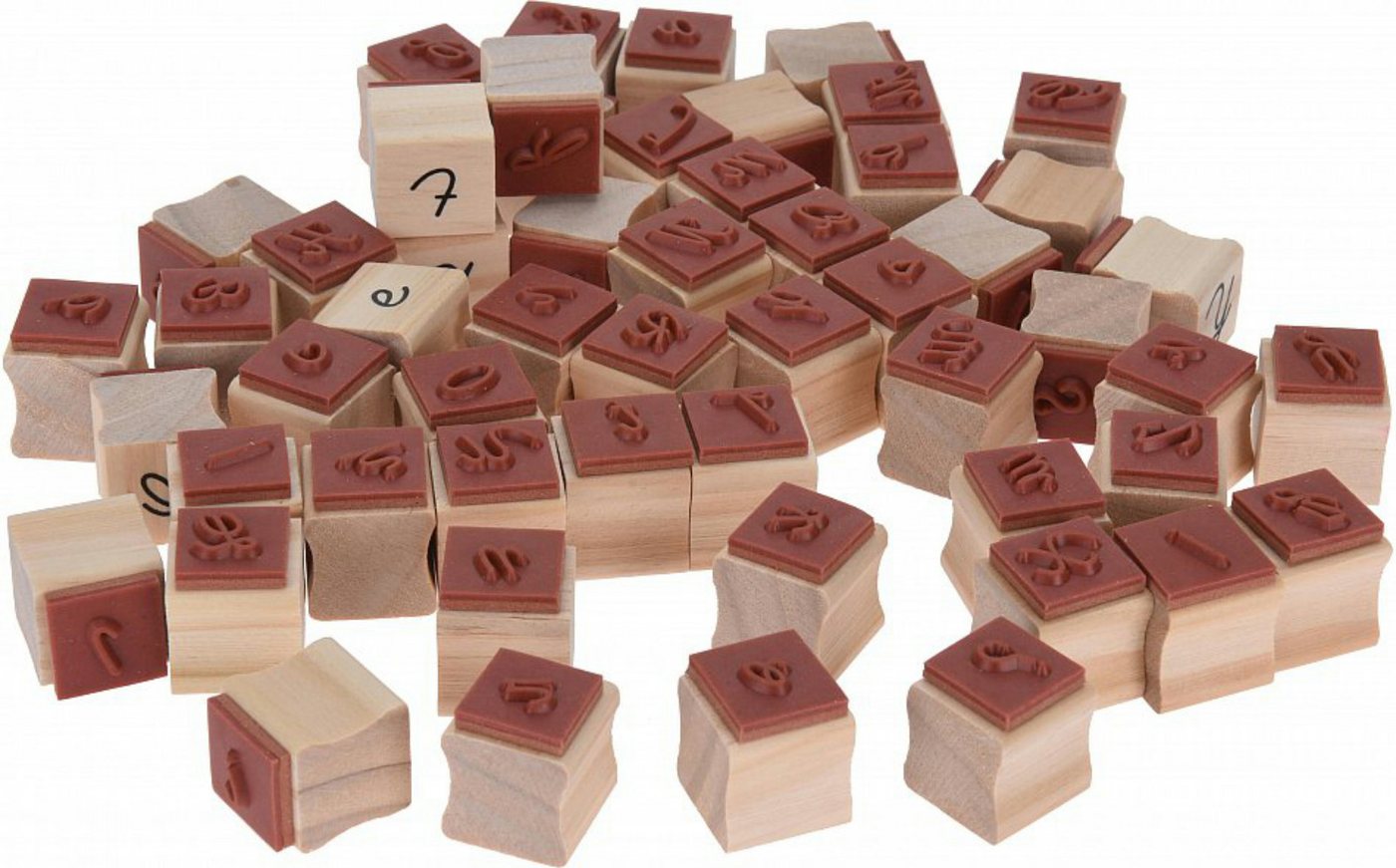 Koopman Stempel Buchstaben KLEIN 1,5x1,5 cm Alphabet Holzstempel 54tlg, Groß- & Kleinbuchstaben, Gestalten, Basteln, Stempelset – Bild 3 von 3