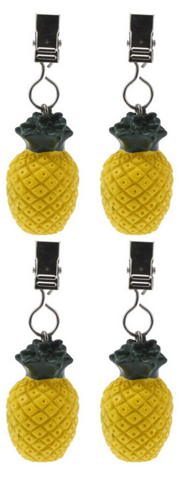 Koopman Tischtuchklammer Früchte 4 er Set, (Set, 4-tlg., Packung), 4tlg, Polystone, Ananas, mit Klammer, Früchte – Bild 2 von 3