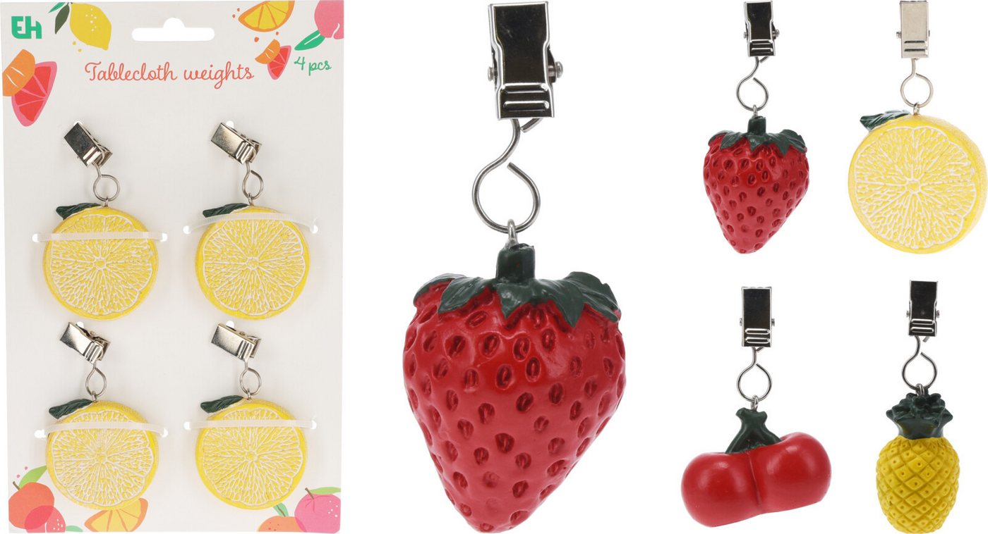 Koopman Tischtuchklammer Früchte 4 er Set, (Set, 4-tlg., Packung), 4tlg, Polystone, Ananas, mit Klammer, Früchte – Bild 3 von 3