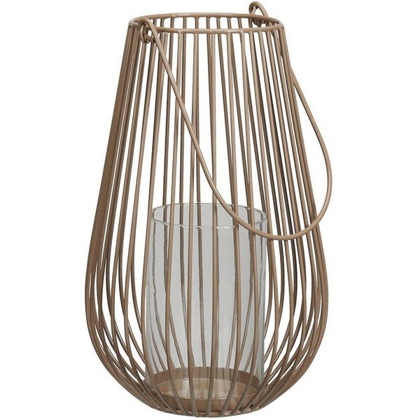 Koopman Windlicht Laterne BUGGY, H 35 cm, Beige, Eisen, (1 St), mit Glaseinsatz