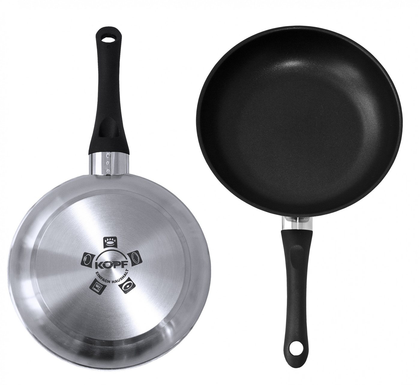 Kopf Pfannen-Set Alfons 2tlg., Edelstahl, 24 + 28 cm, Teflon-Select-Beschichtung, Induktion – Bild 3 von 3