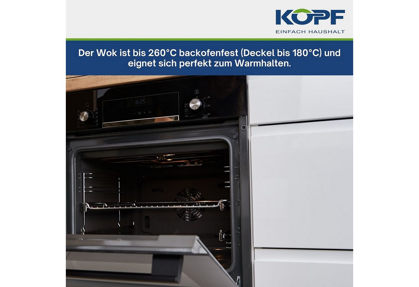 Kopf Wok Mai-Lu, Aluminiumguss, Ø 36 cm, Induktion, Antihaftbeschichtung, inkl. Glasdeckel & Zubehör – Bild 5 von 5