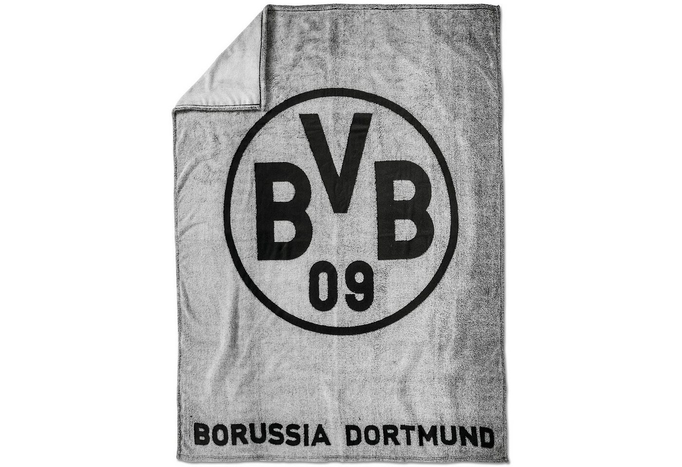 BVB Kopfkissen BVB-Fleecedecke (grau), Füllung: 100 % Polyester Coral Fleece, Bezug: 100 % Polyester Coral Fleece, Rückenschläfer – Bild 2 von 3