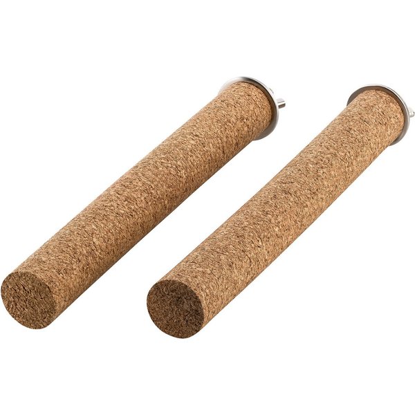 Kork-Deko.de Vogelspielplatz Vogelspielplatz 2er-Pack Vogelsitzstangen aus Presskork, Zum Spielen und Knabbern
