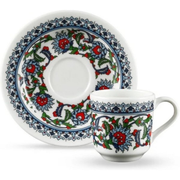 Korkmaz Kaffeeservice A8631-7 Topkapi (12-tlg), 6 Personen, Porzellan, Orientalisches Design für 6 Personen, 70 ml
