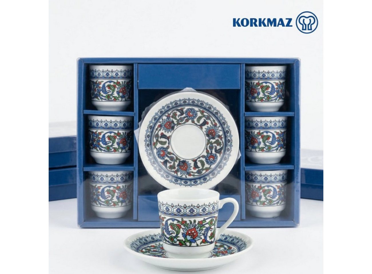 Korkmaz Kaffeeservice A8631-7 Topkapi (12-tlg), 6 Personen, Porzellan, Orientalisches Design für 6 Personen, 70 ml – Bild 4 von 4