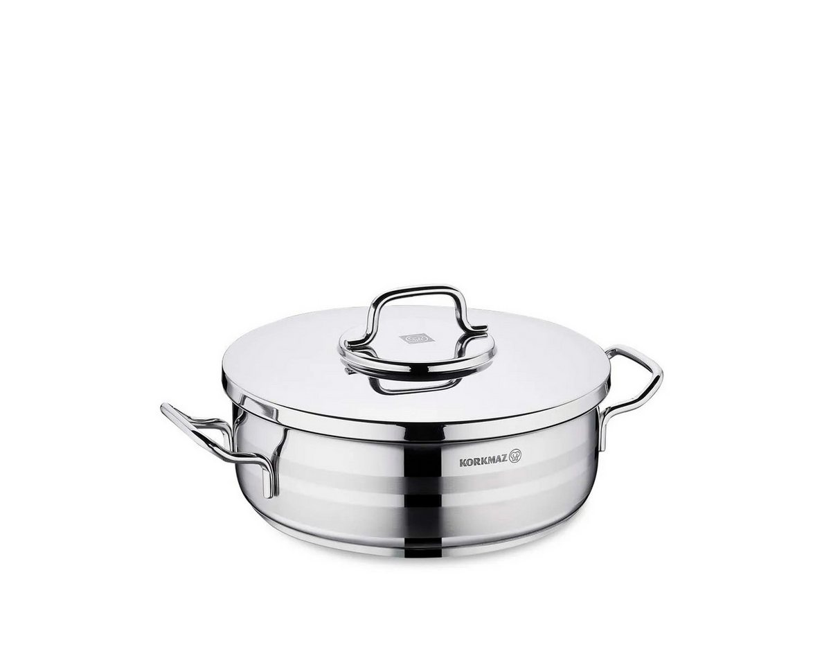 Korkmaz Kochtopf A2034 Astra2 Low Casserole, Edelstahl 18/10 (2-tlg), 24 x 8 cm, 3,5 L, Edelstahl-Kochtopf mit Deckel – Bild 2 von 4