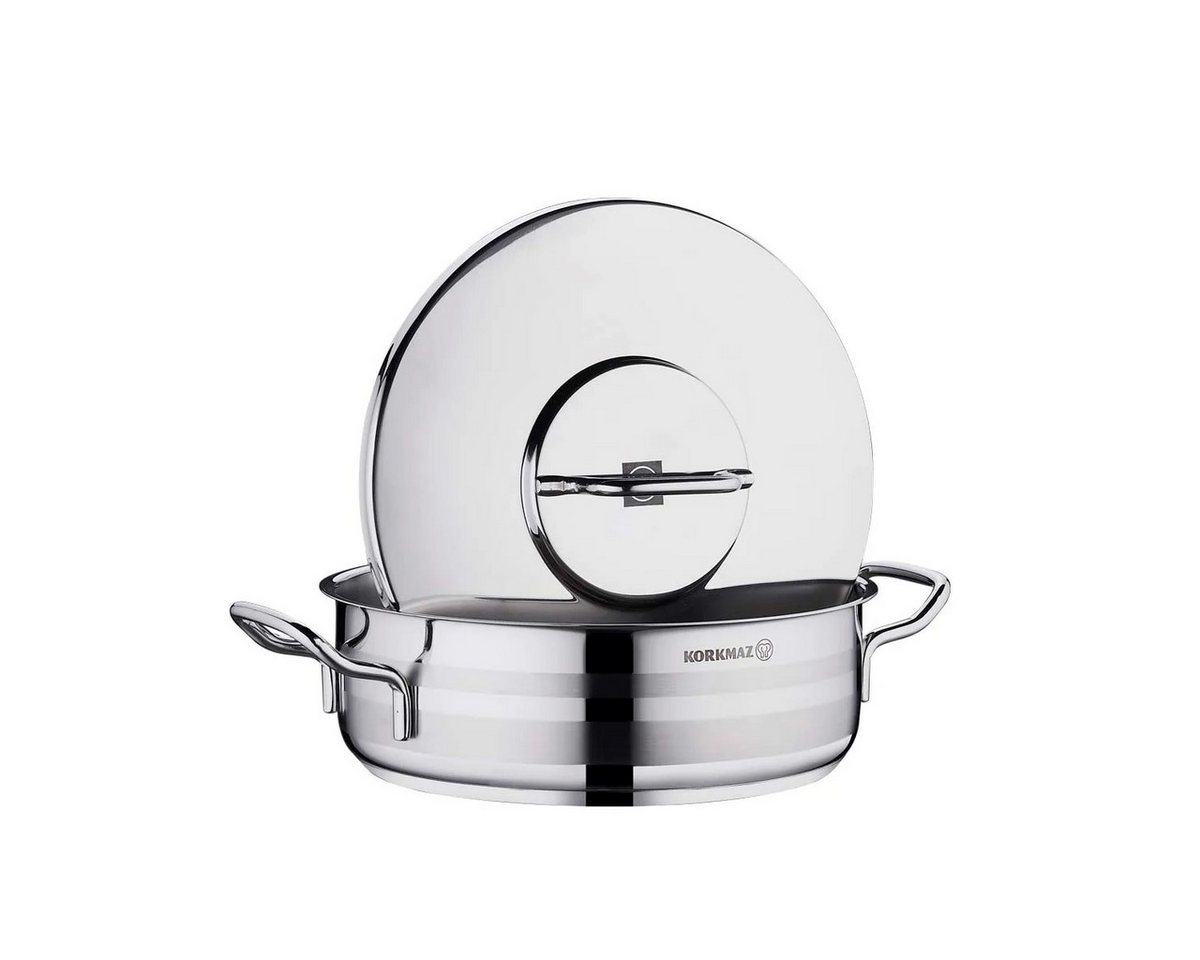 Korkmaz Kochtopf A2034 Astra2 Low Casserole, Edelstahl 18/10 (2-tlg), 24 x 8 cm, 3,5 L, Edelstahl-Kochtopf mit Deckel – Bild 3 von 4