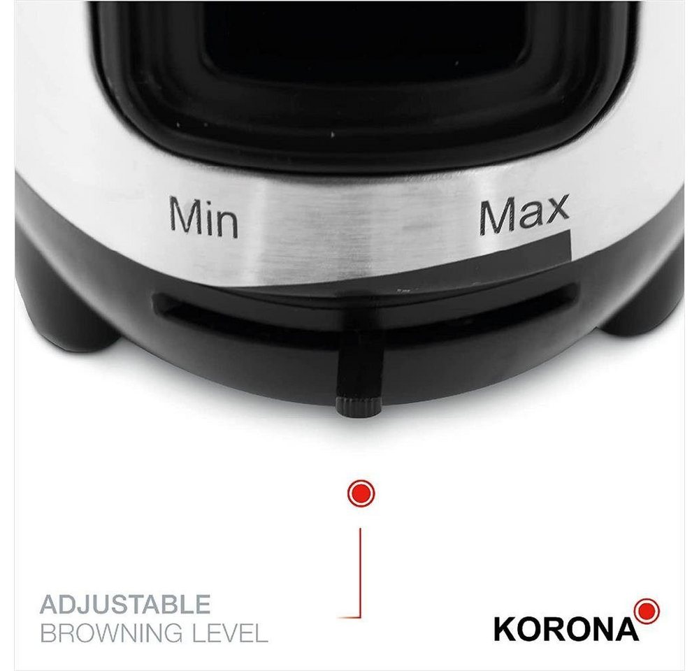 KORONA Toaster Single-Toaster 21304 Ein-Scheiben-Toaster 550 Watt, 1 langer Schlitz, für 1 Scheibe, 550 W – Bild 3 von 5