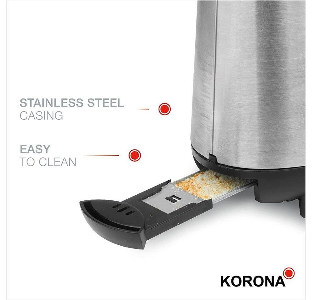 KORONA Toaster Single-Toaster 21304 Ein-Scheiben-Toaster 550 Watt, 1 langer Schlitz, für 1 Scheibe, 550 W – Bild 4 von 5