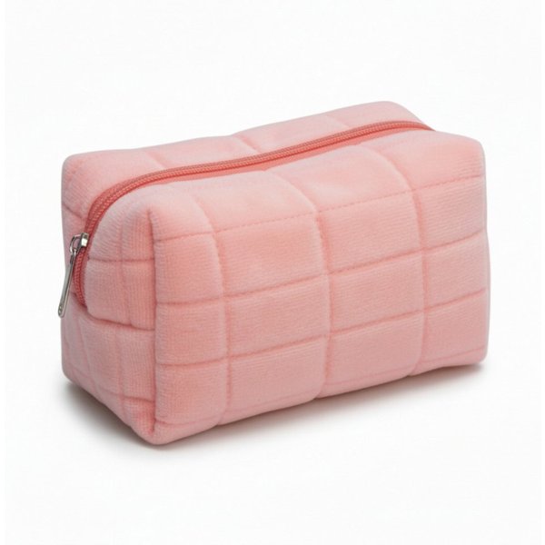 Malantis Kosmetiktasche Malantis Plüsch Kosmetiktasche weicher, faltbarer MakeUp Kulturbeutel (super weich und flauschig, 1 Stück), Wasch Beutel für Reise oder 