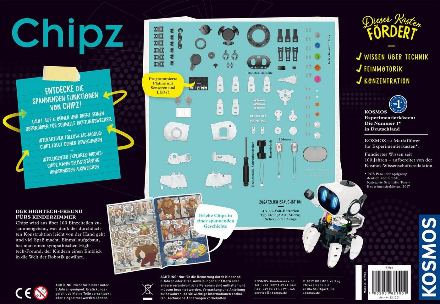 Kosmos Experimentierkasten Chipz - Dein intelligenter Roboter – Bild 2 von 5