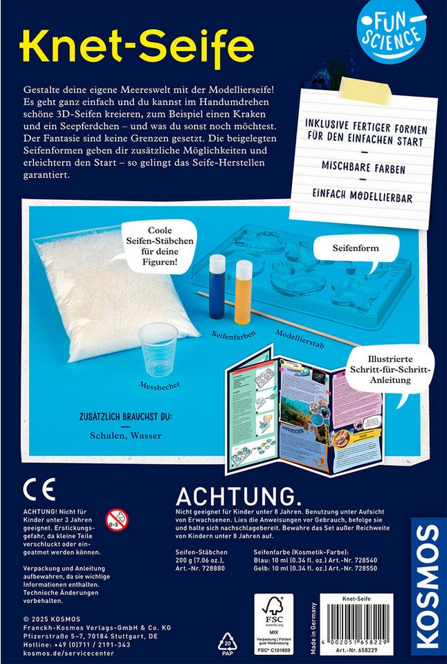 Kosmos Experimentierkasten Fun Science Knet-Seife, Made in Germany – Bild 2 von 2