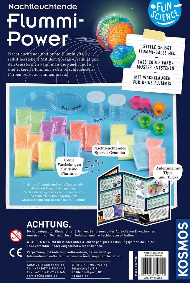Kosmos Experimentierkasten Fun Science Nachtleuchtende Flummi-Power – Bild 3 von 5