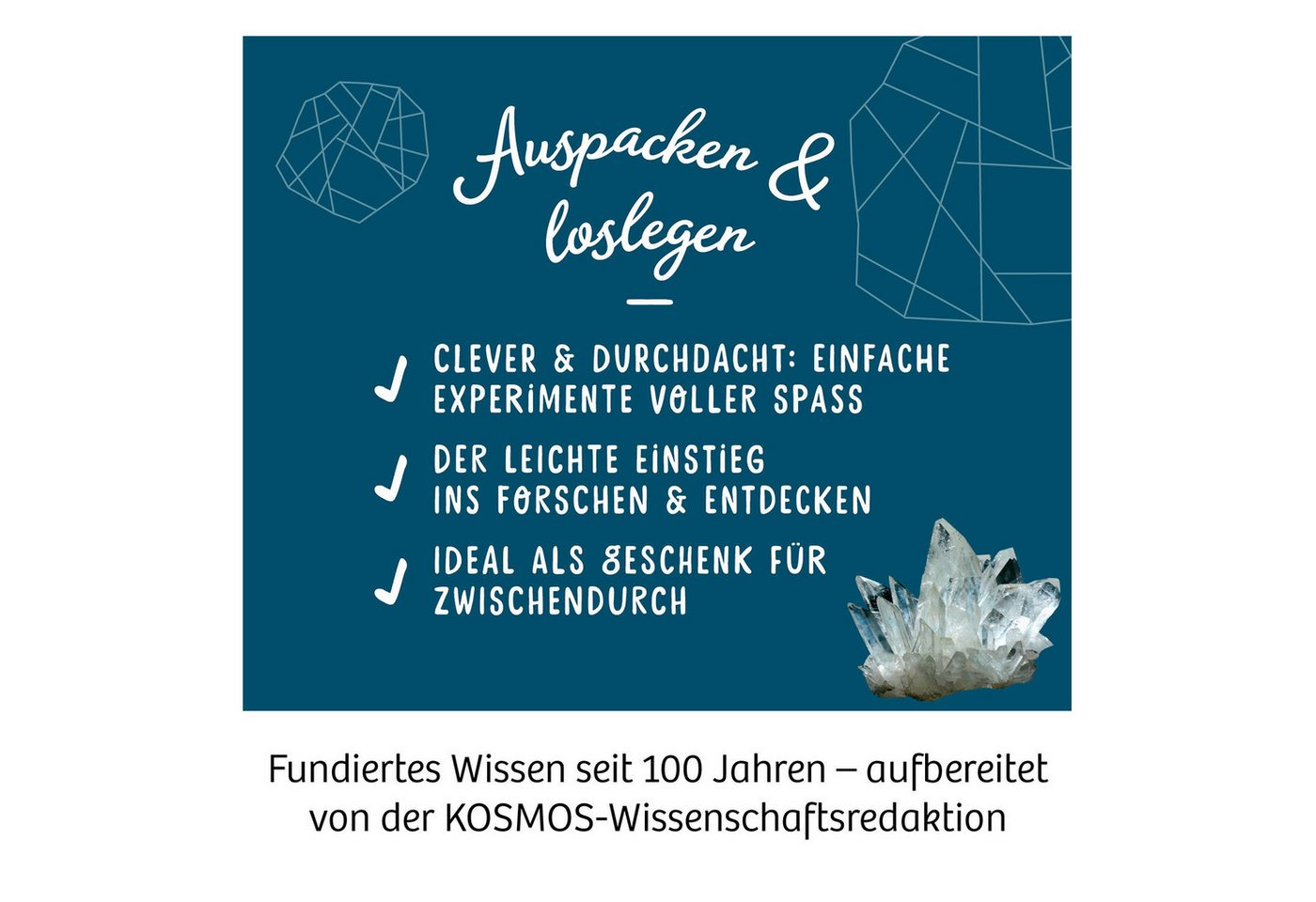 Kosmos Experimentierkasten Nachtleuchtender Kristall-Schatz, Made in Germany – Bild 3 von 5