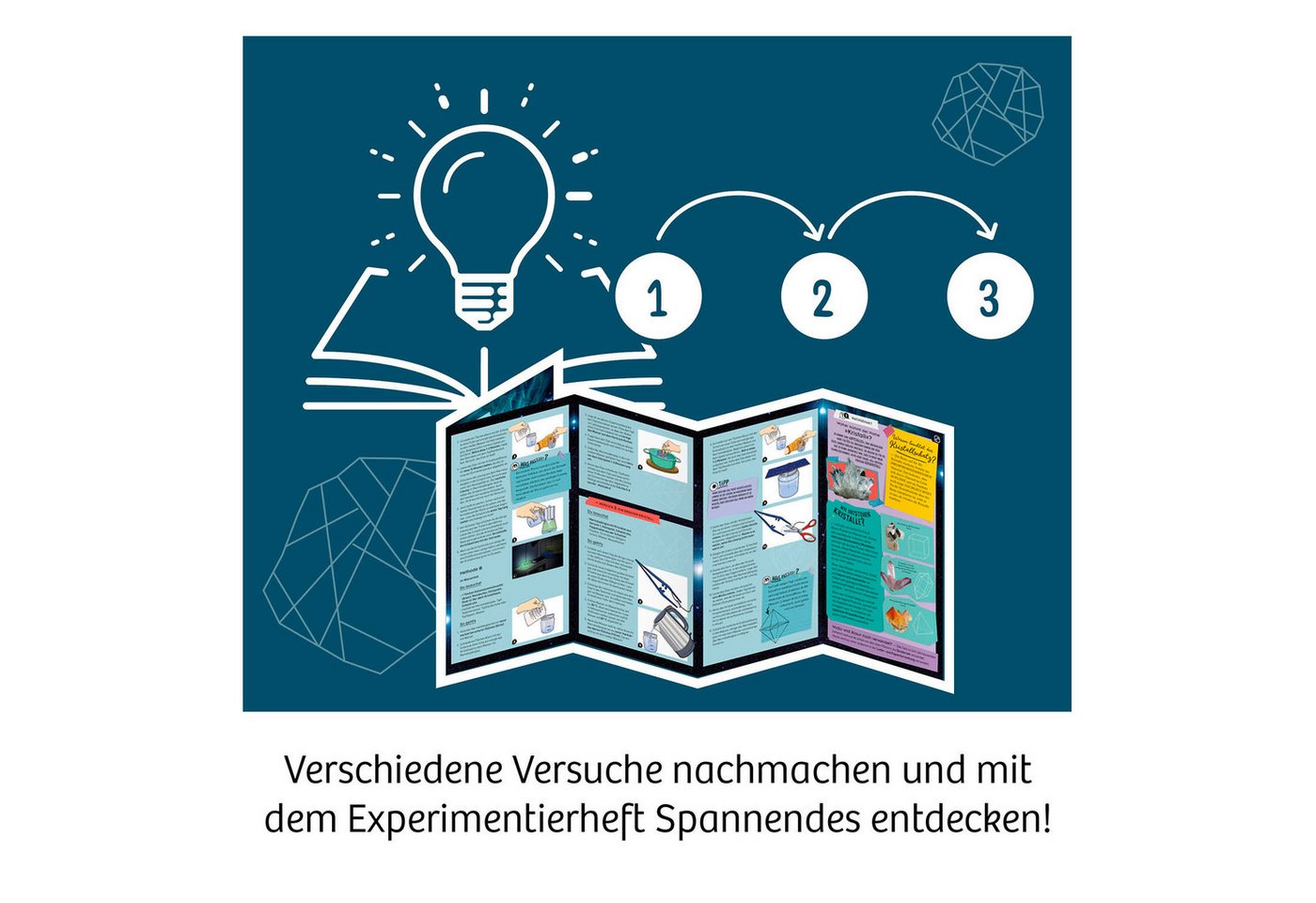 Kosmos Experimentierkasten Nachtleuchtender Kristall-Schatz, Made in Germany – Bild 4 von 5