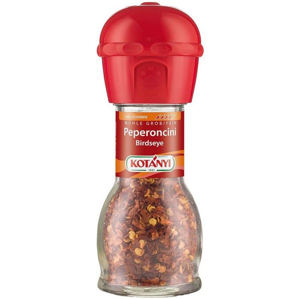 KOTANYI Gewürz, Kotanyi Peperoncini Birdseye Chili Mühle grob und fein Gewürz 24g