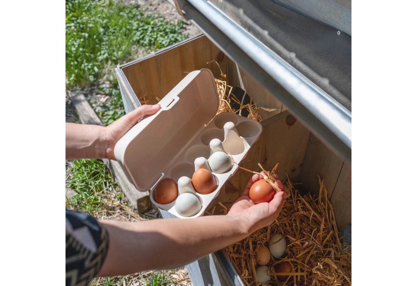 KOZIOL Eierkorb Eierbox Eggs To Go Bloomies camellia, Kunststoff – Bild 3 von 5