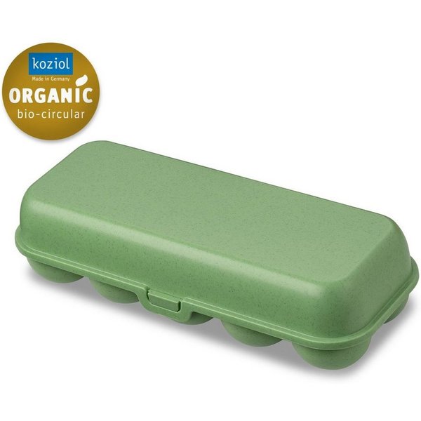KOZIOL Eierkorb Eierbox Eggs To Go nature leaf green, Kunststoff