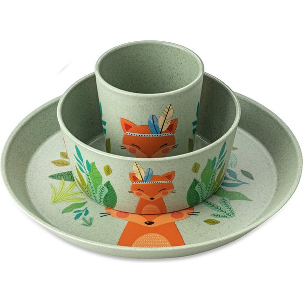KOZIOL Kindergeschirr-Set 3er-Set Kleiner Teller + Schale + Becher CONNECT HARRY (3-tlg), 1 Personen, Kunststoff, Made in Germany, 3 Teile, für 1 Person