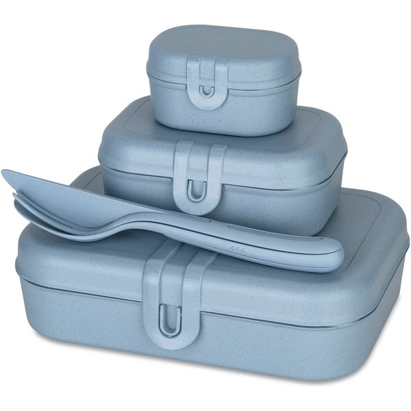 KOZIOL Lunchbox + Besteck-Set PASCAL READY, Kunststoff, (Set, 4-tlg), Made in Germany.Biozirkulärer Kunststoff