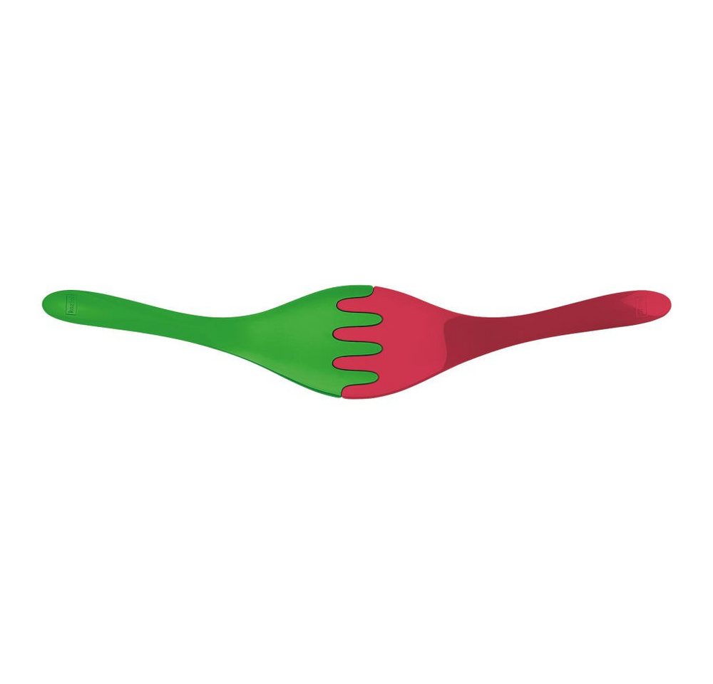 KOZIOL Salatschüssel Leaf L+, Kunststoff, (3-tlg), mit Salatbesteck – Bild 2 von 5