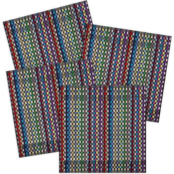 Kracht Geschirrtuch Restgarn, (Set, 4-tlg., 4-teilig), Frottee Grubenhandtücher aus Restgarn ca.50x50cm 100% Baumwolle