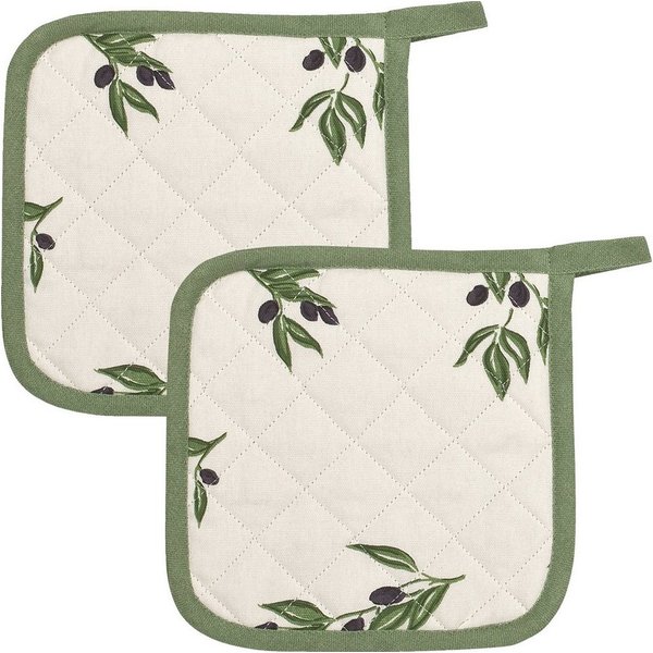 Kracht Topflappen Topflappen "Olivenzweige" 2er-Pack, Motiv