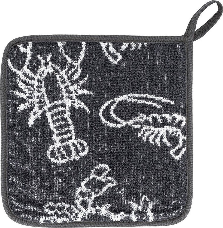 Kracht Topflappen Seafood, (Set, 2-tlg., Set), 2er Set Topflappen, Baumwoll Frottier, ca. 22x22 cm – Bild 2 von 4