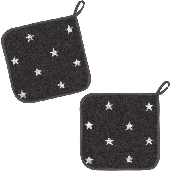 Kracht Topflappen Sternchen, (Set, 2-tlg., 2-teilig), 2er Set Topflappen, Baumwoll Frottier, ca. 22x22 cm