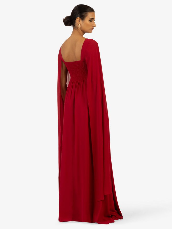 Kraimod Abendkleid aus hochwertigem Polyester Material mit Capeärmel – Bild 3 von 5