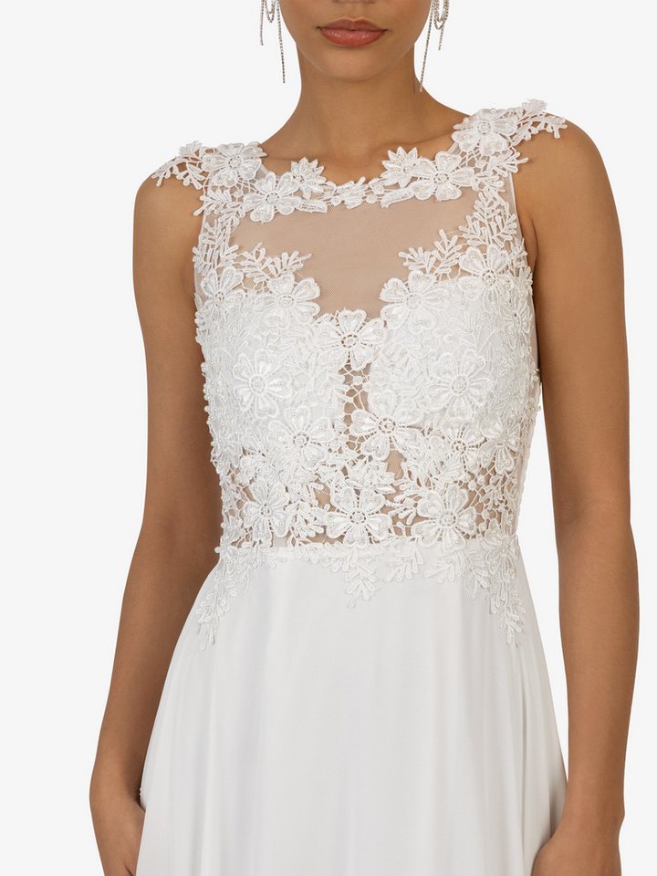 Kraimod Abendkleid mit einem Oberteil aus Mesh mit Spitze – Bild 4 von 5