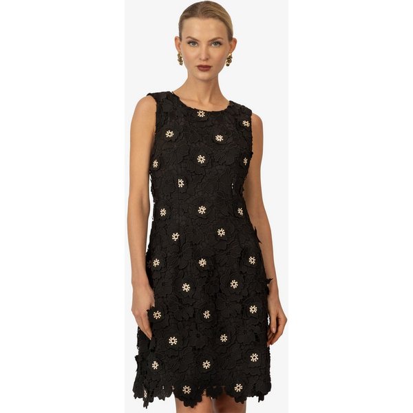 Kraimod Cocktailkleid mit 3D-Blüten und Perlen